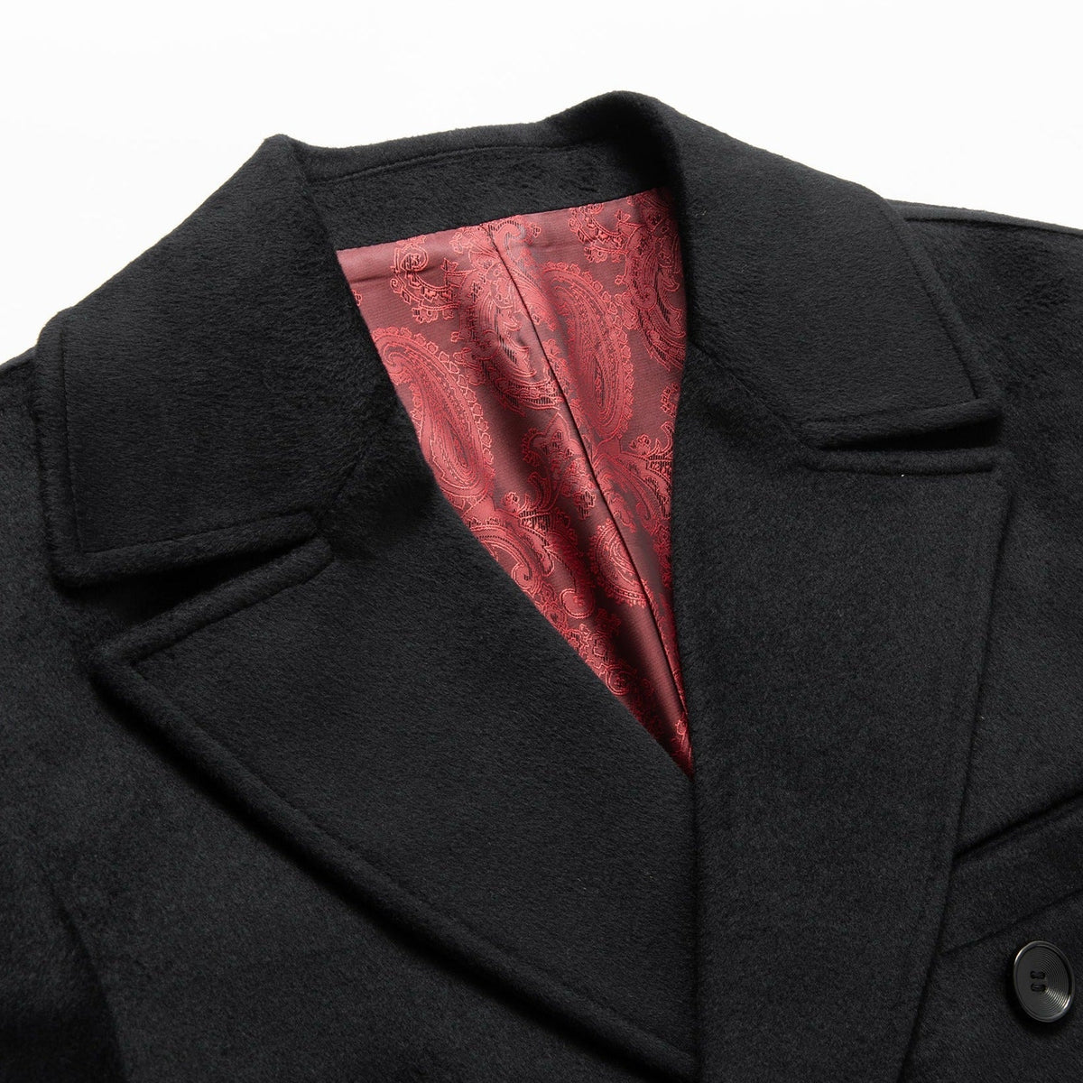 The Langford Long — Manteau à doublure rouge