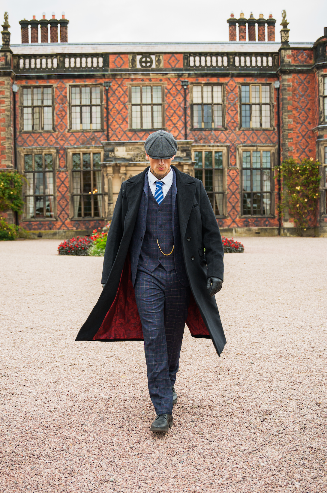 The Langford Long — Manteau à doublure rouge